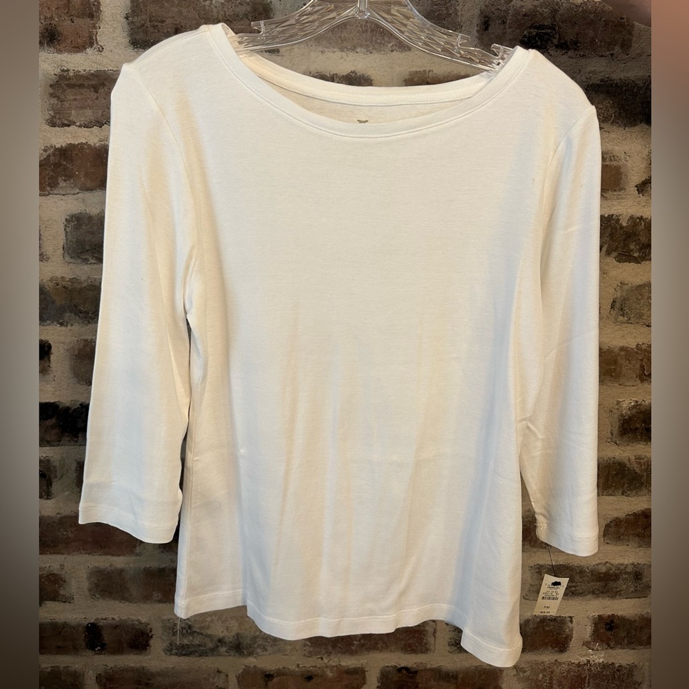 NWT White Talbots Top - Petite Medium